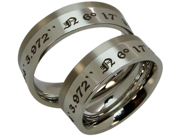 Model Liesel - 2 coordinate rings stainless steel and titanium